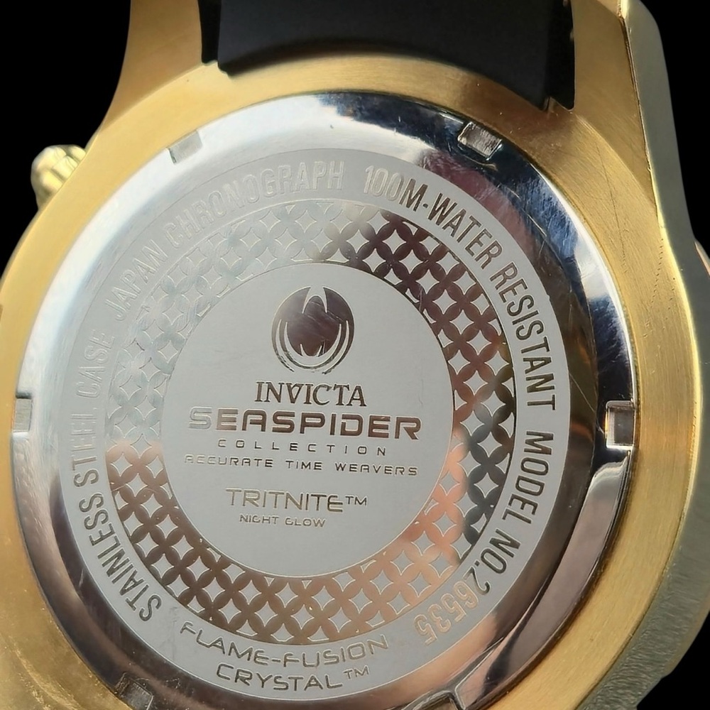 Invicta Gold and Black Multi-Function Seaspider C… - image 8